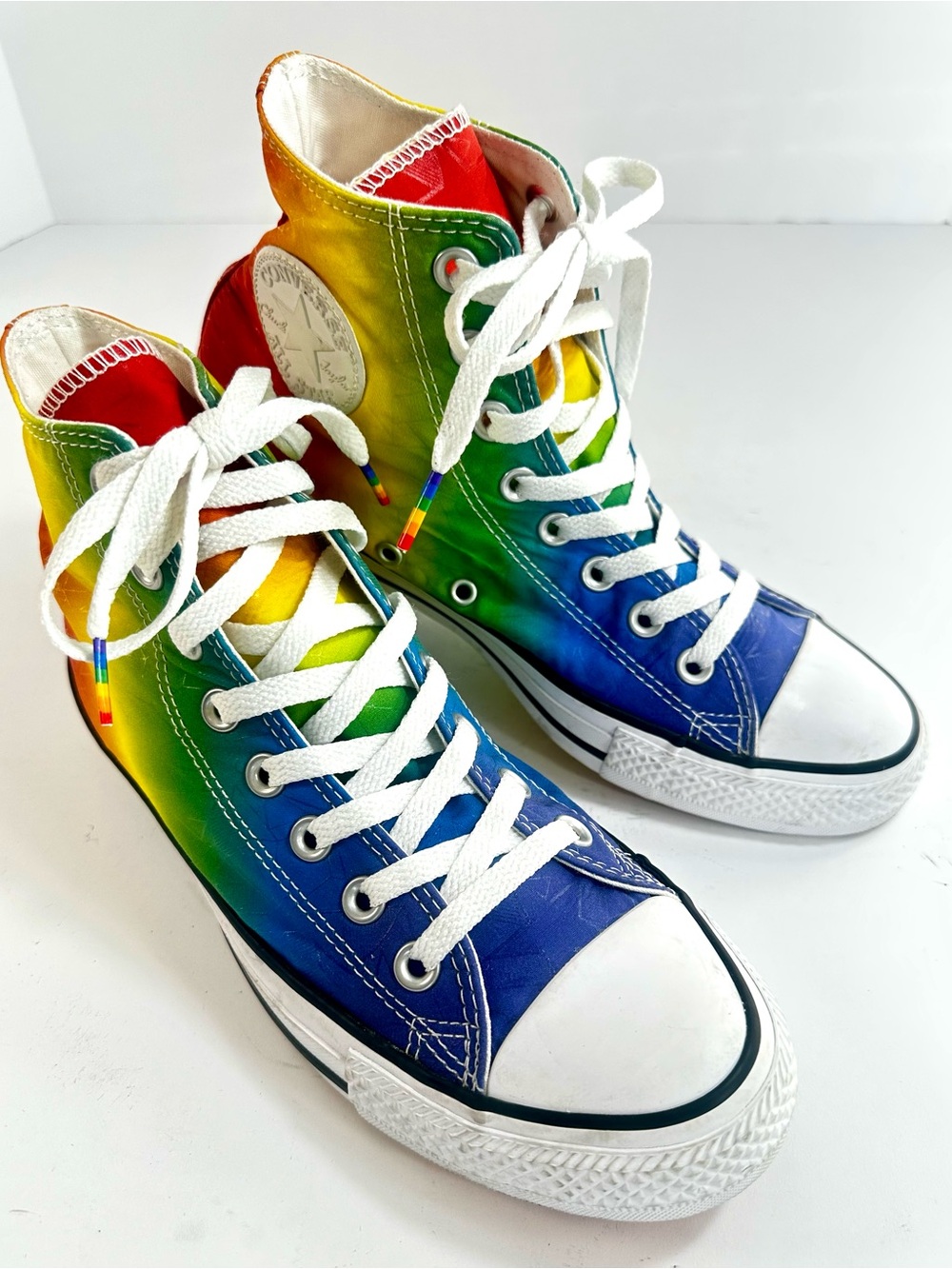 Rare Converse Chuck Taylor All Star high-top sneakers, Rainbow pride edition W9 - Picture 2 of 6